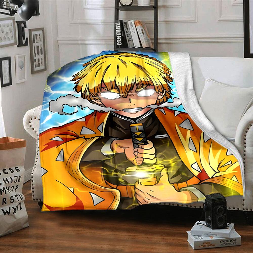 1pc Agatsuma Zenitsu Blanket, Gift, for Men and Women, Soft Blanket, Good for Sofa Bed Couch Travel, Lightweight Flannel Blanket