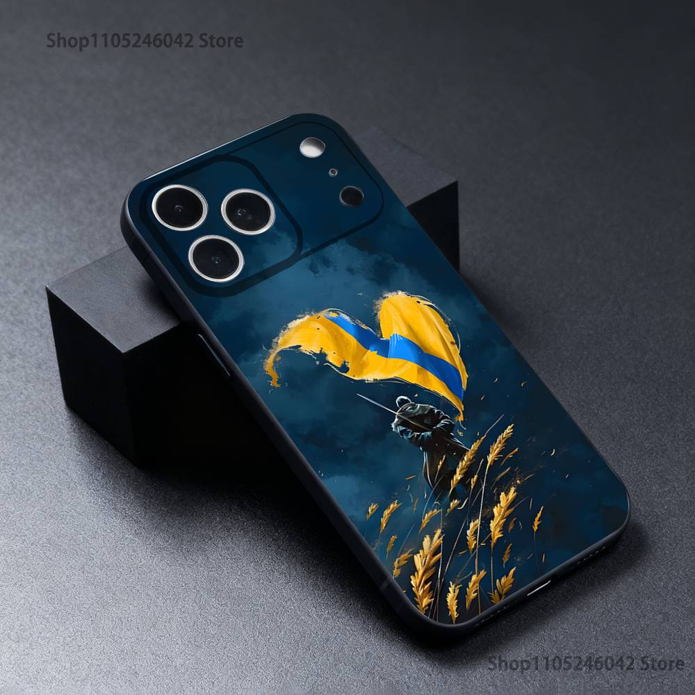 

Ukraine Ukrainian National For iPhone 17,16,15,14,13,12,11,Pro,Max,Plus Black Soft Cover Phone Case iPhone13mini