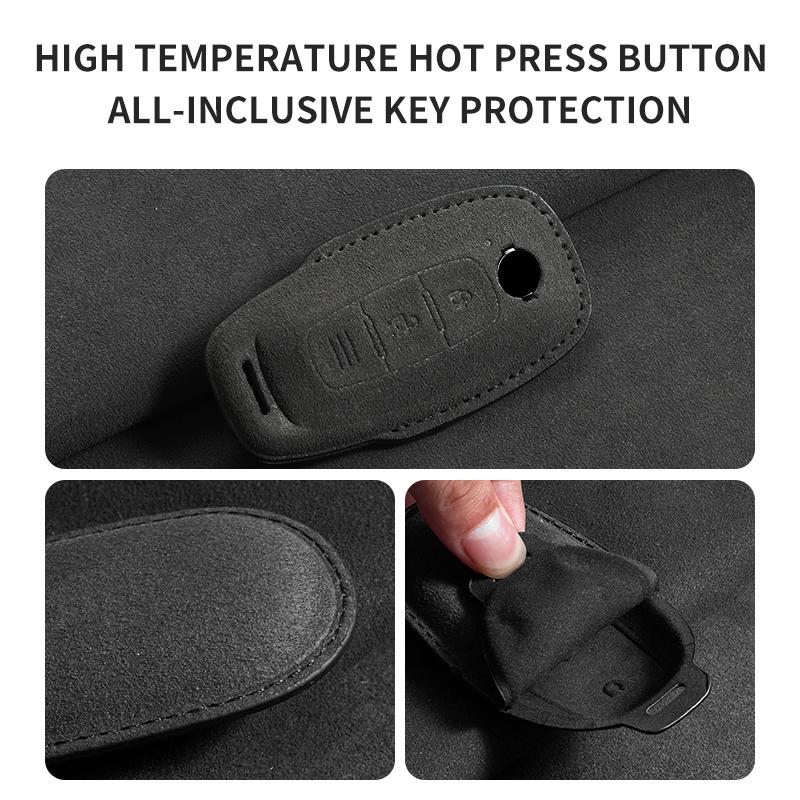 3 Buttons Suede Car Remote Key Case Cover Shell for Nissan Teana Qashqai X-Trail Kicks Tiida Car Key Anti-Scratch Cover Shell