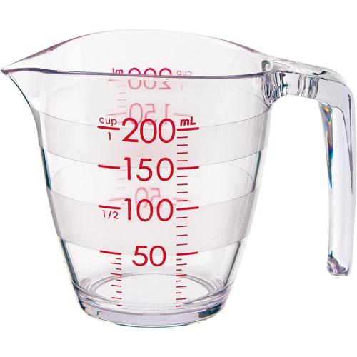 Marna 200ml Measuring Cup with Easy-to-Read Graduations (Microwave/Dishwasher/Heat-Resistant), Easy-Pour, Hook Hole, Wall-Mountable Storage, K649CL