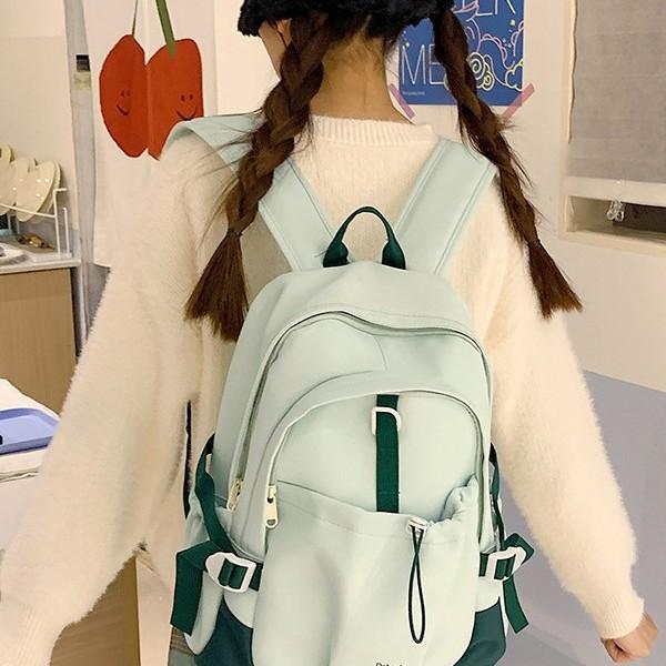 Schoolbag autumn and winter new cute ins style student party men's versatile backpack large capacity girls contrasting color commuting schoolbag