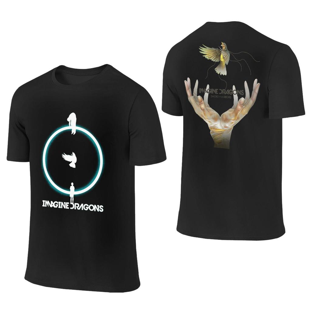 Imagine Dragons Band T-Shirt Man Loom Tour Streetwear Cotton T-Shirts Summer O Neck Novelty Tee Shirt Custom Logo Big Size Tops
