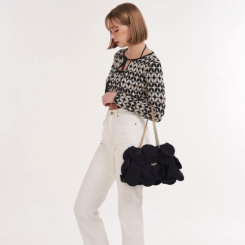 Suin Flower Chain Bag - Black