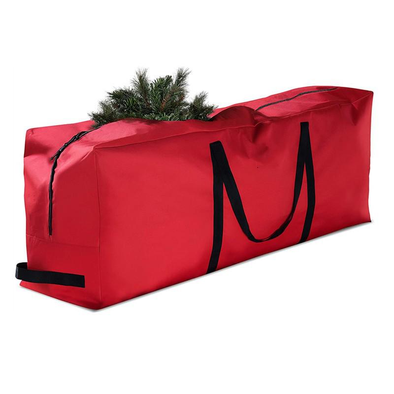 Waterproof Large Oxford Cloth Christmas Tree Storage Bag, Dustproof with Red and Green Design