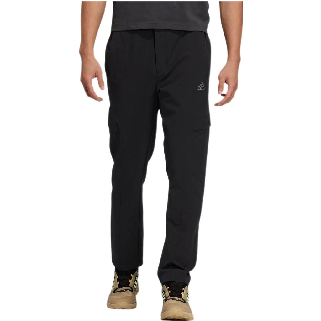 adidas Solid Logo Print Straight-Leg Sport Pants Men Bottoms Black HE7379