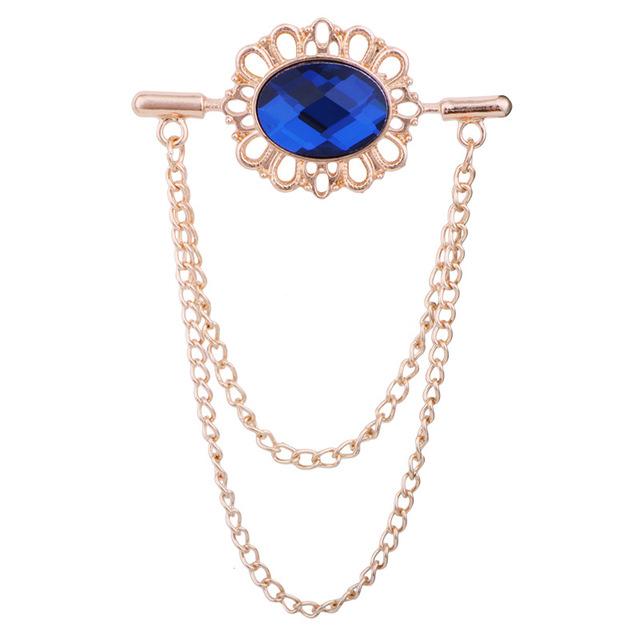 Latest Stylish Fashionable Metallic Crytal Tassel Pin Brooch Shirt Collar Pin Scarf Buckle Badge Corsage Brooches Women Men Jewelry AccessoriesFashion