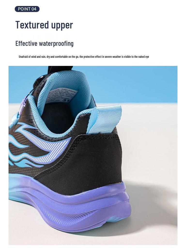 Boys' 2025 Autumn/Winter Leather Sports Shoes - Non-slip, Shock-absorbing, Fashionable Running Shoes for Medium and Large Children