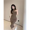 American Temperament Socialite Hottie Sexy Sleeveless Dress Women's Summer Versatile Tight Elastic Hip Wrap Long Skirt
