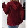 2025 Autumn/Winter Women's Plus Size Jacquard Loose Hooded Sweatshirt