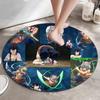 Classic Japanese-style Cartoon Demon Slayer Round Rug, Home Soft Decorative Anti-slip Yoga Mat and Chair Mat, Outdoor Floor Mat Carpet K24