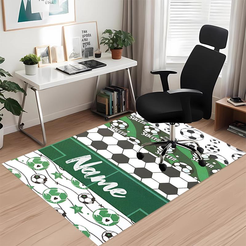 Benutzerdefinierter Fußball-Teppich mit Namen, für Bürostuhl, Wohnzimmer, Schlafzimmer, Küche, Dekor, Geschenke.