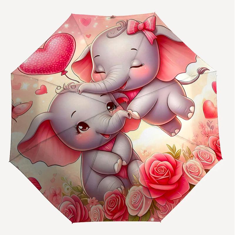 1PC Elephant Umbrella-8-Rib Reinforced, Automatic Open, Lightweight & Durable, Fashion Accessory for Outdoor, H0372
