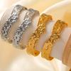 18K Gold-Plated Titanium Steel Open Karst Bracelet - European & American Light Luxury Jewelry