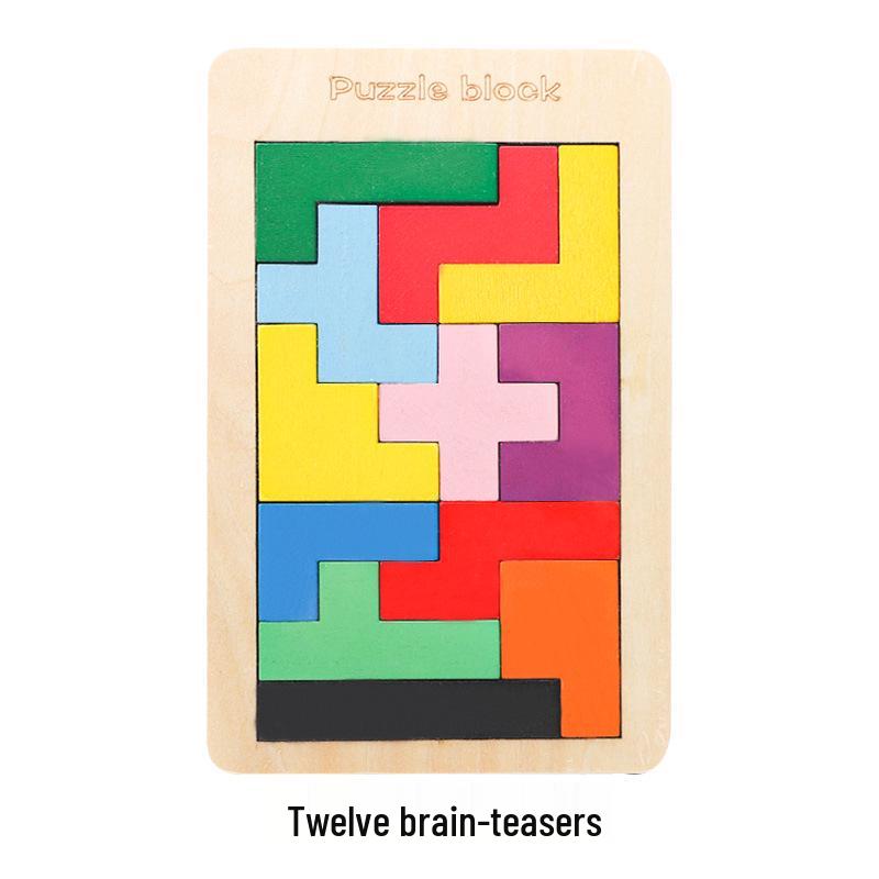 Wooden Magnetic Tetris Blocks - Educational 3D Puzzle Toy for Children