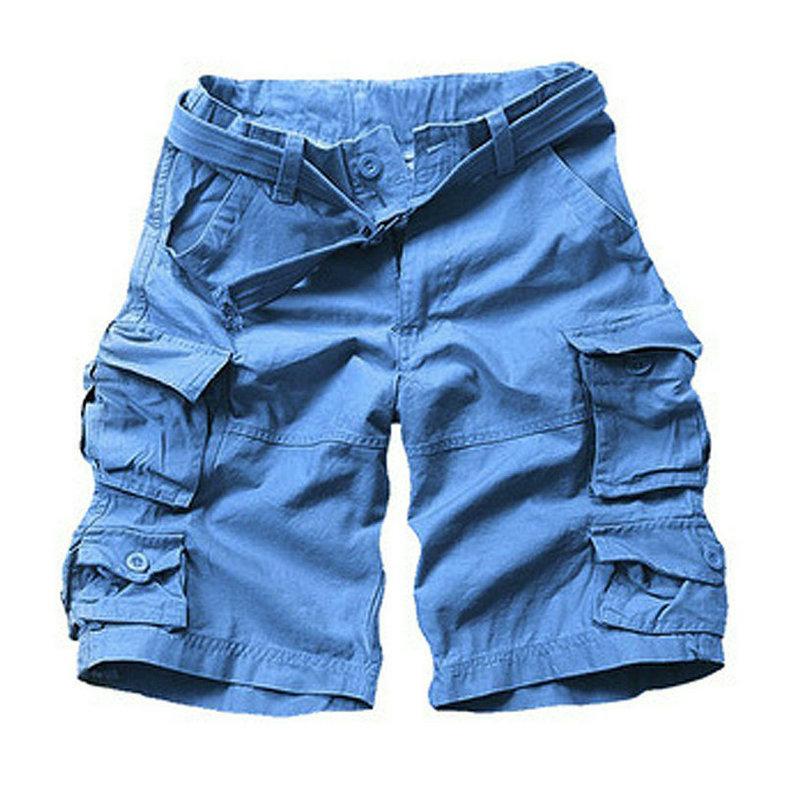 2026 New Fashion Military Cargo Shorts Men High Quality Cotton Casual Multi-pocket Men's Summer Shorts ( With Belt )
