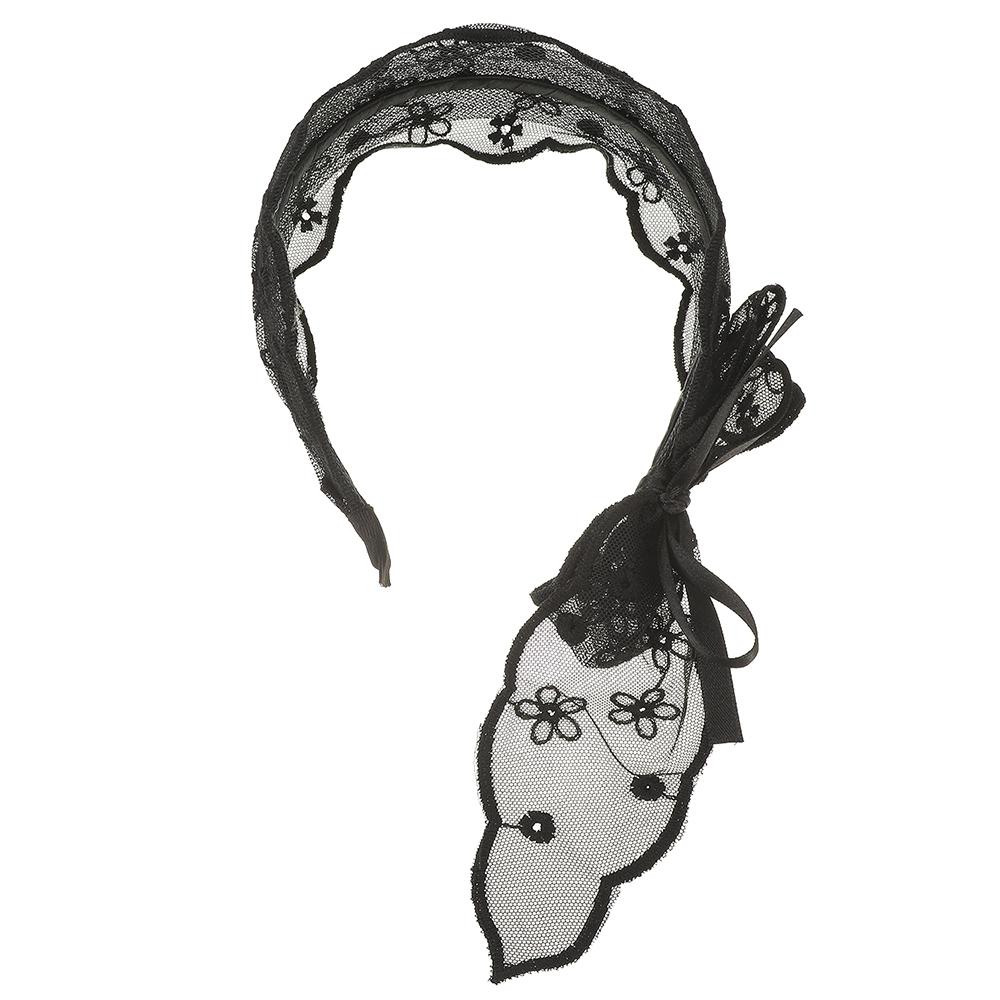 Solid Color Wide Mesh Flower Headband Bow Hairbands for Women Hair Accessories Headbands