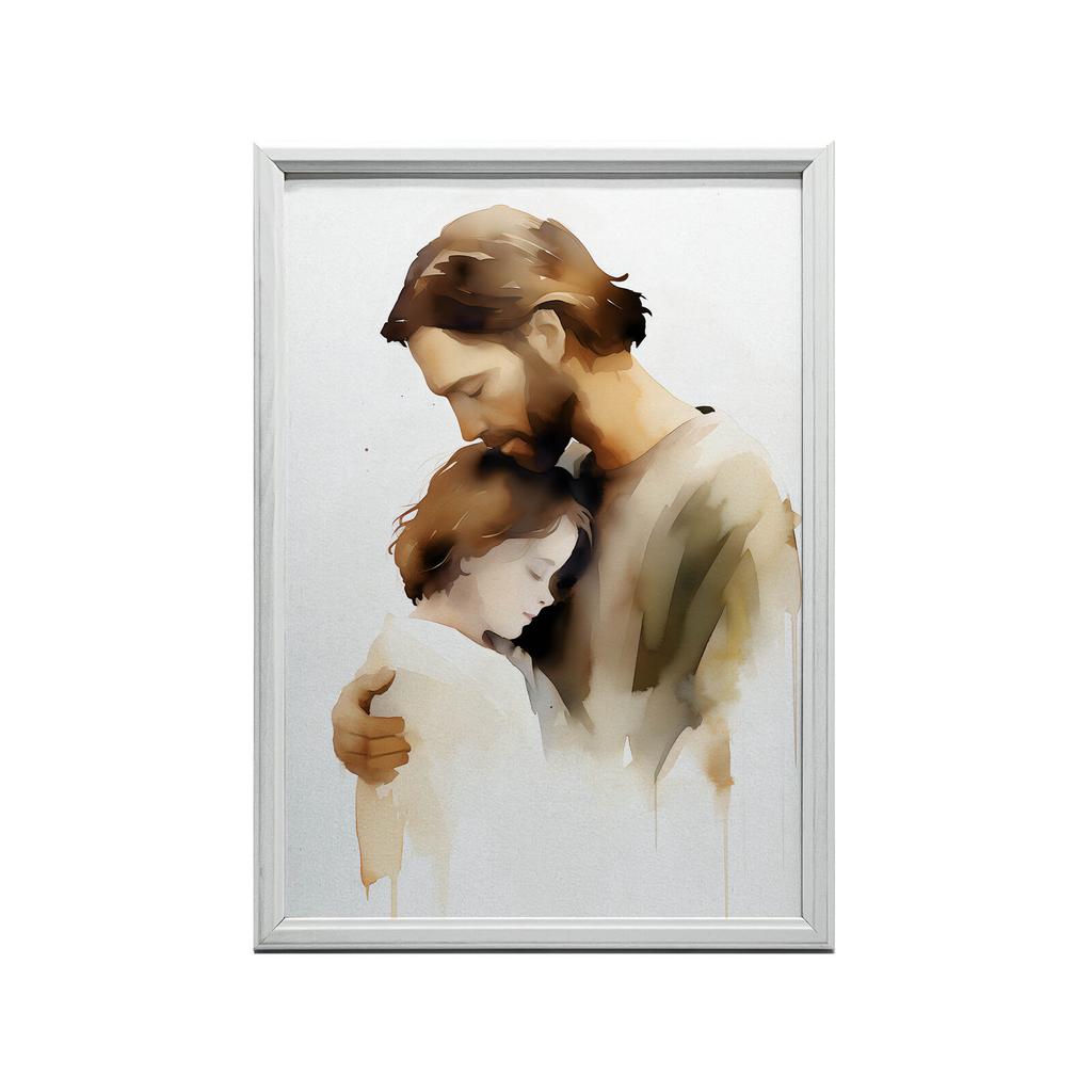 Miłość Boska - Jezus Przytulający Chłopca Miłość Boska - Jezus Przytulający Chłopca, 50X70 Cm, Bez Ramy, Papier Matowy 230 Gsm