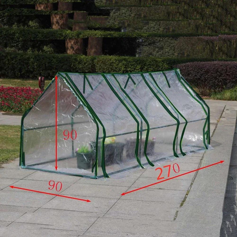Outdoor Greenhouse Bottomless Flower Bed Clear Tent Without bracket Heat Preservation Cover Garden Raised Bed GalvanizedPortable