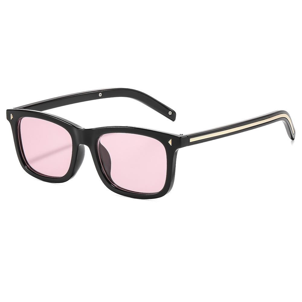 2026 Retro Square Frame Rice Nail Sunglasses: Stylish Outdoor Street-Style Face-Slimming Sun Protection Glasses