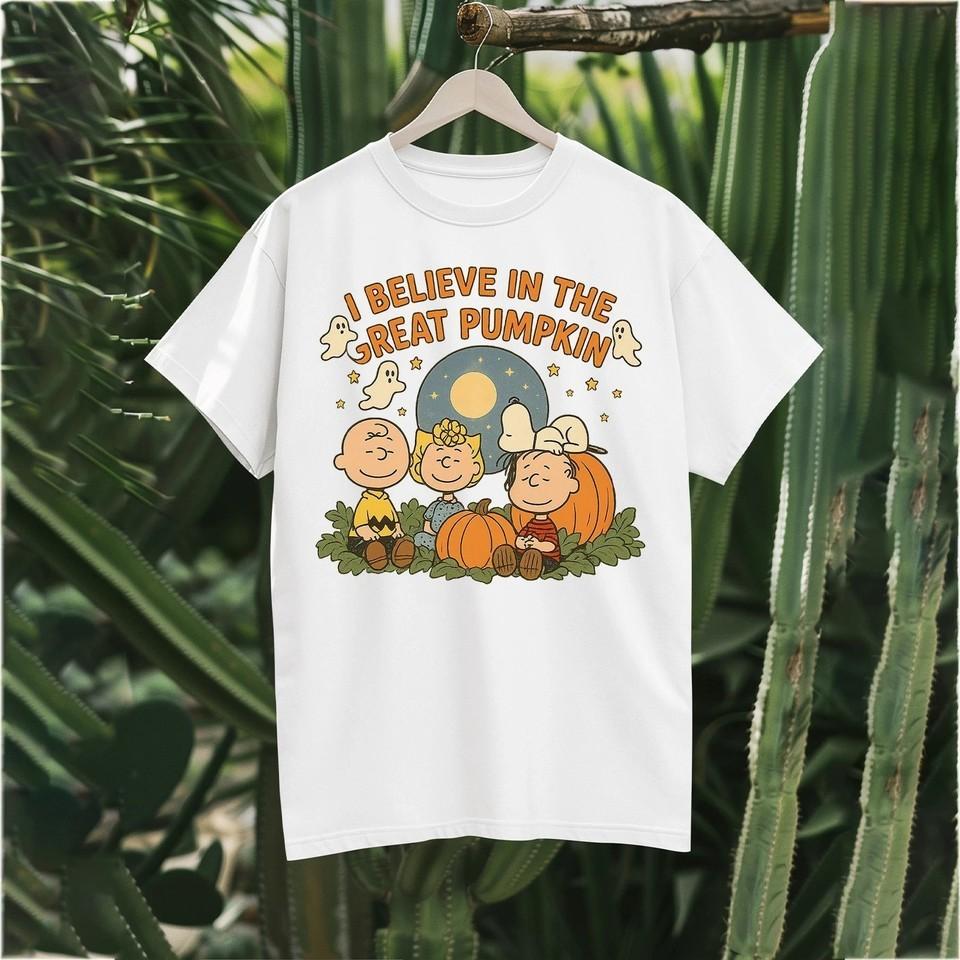 

I Believe in the Great Pumpkin Shirt – Cute Halloween Cartoon Characters Tee Unisex T-Shirt XXL