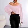 Women's Loose Ice Feeling Long Sleeve One-Shoulder Top - Spring/Summer 2026 Collection