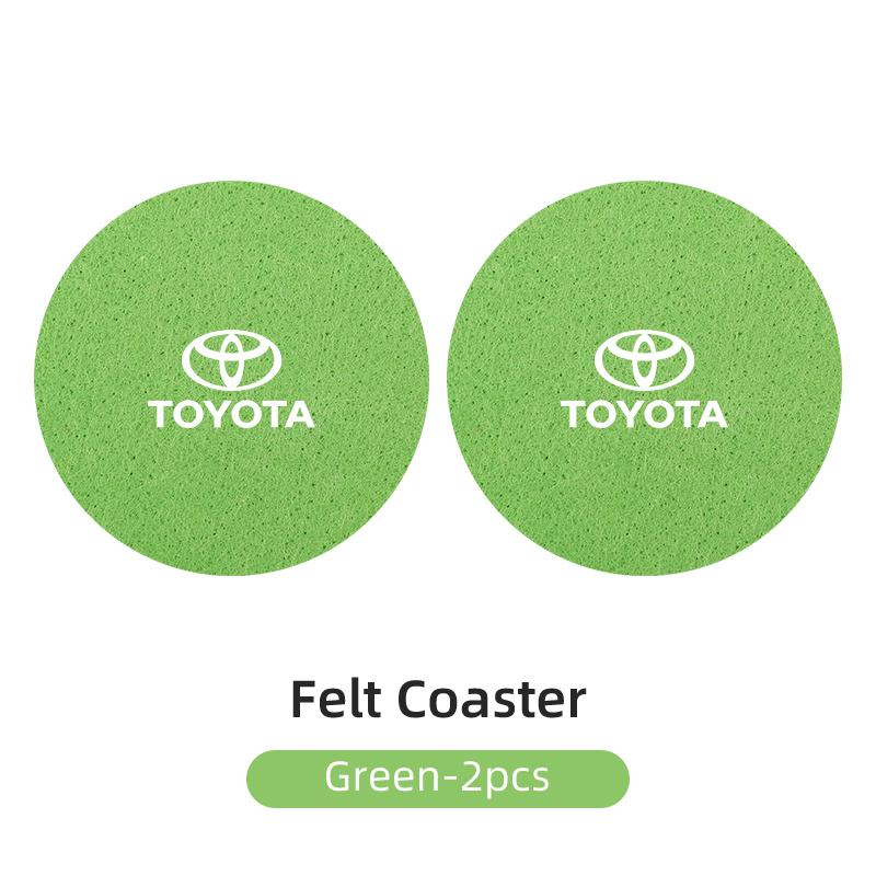 2PCS Car Coasters Cup Holder Mat Drinks Coaster For Toyota Corolla Yaris Camry Prius RAV4 CHR Hilux Aygo Avensis Key Accessories