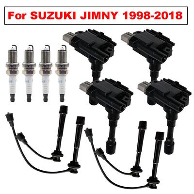 4pcs Set For SUZUKI JIMNY 1998-2018 1.3L M13A M16A SWIFT MZ GRAND VITARA JT IGNIS Ignition Coil & Spark Plug Cable Spare Parts