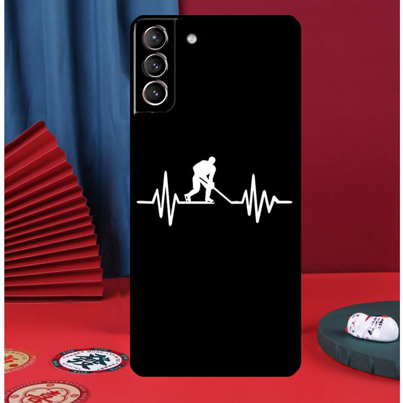 Ice Hockey Puck Phone Case For Samsung Galaxy S25 Ultra S9 S10 S20 S21 FE S22 S23 Plus S24 Ultra Back Cover