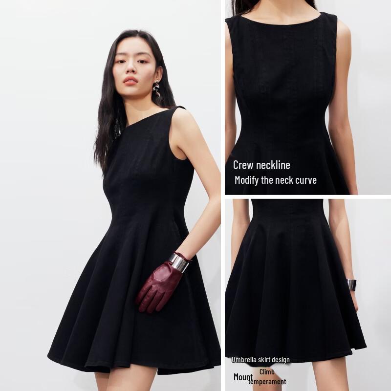 VEROMODA Women's Sleeveless French Style Denim A-line Dress