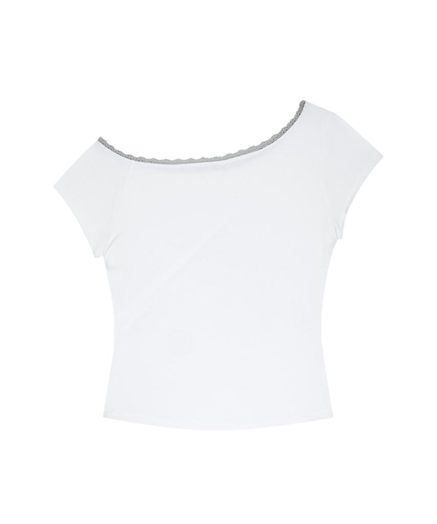 ILLIGO Sesso Floral One-Shoulder Shirred Top White