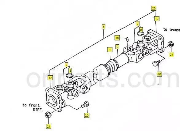 Rear Drive Shaft 10Mm X 19″ – Small / Large Bolt Flanges – Samurai ’85-’95