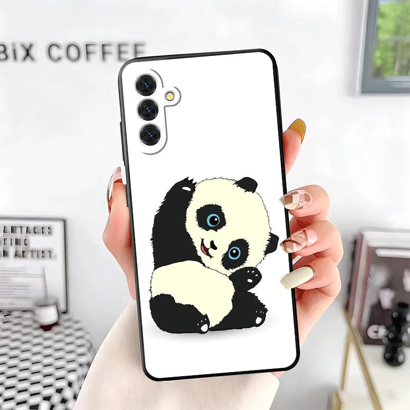 Cute Cartoon Panda Soft Phone Case for Samsung A17 A37 A57 A16 A26 A36 A56 A15 A25 A35 A55 A14 A24 A34 A54 A13 A23 A33 A53 A52 A