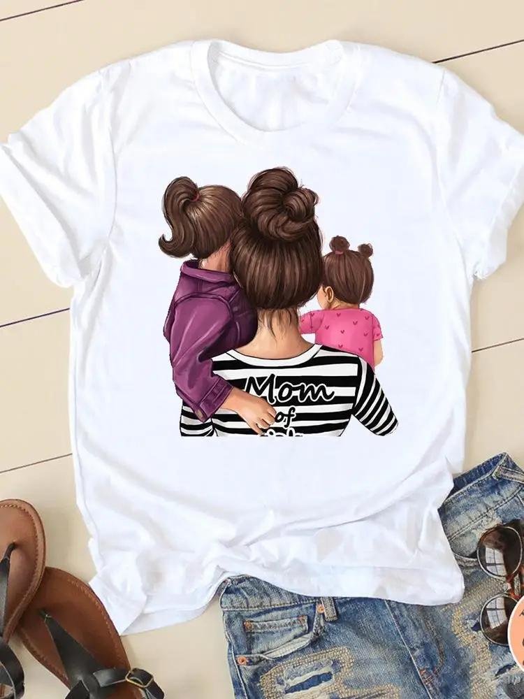 Summer Tshirts Clothing Short Sleeve Tee Clothes Fashion Sweet Love Mom Casual Ladies Print Women Female Oversized Graphic Tee