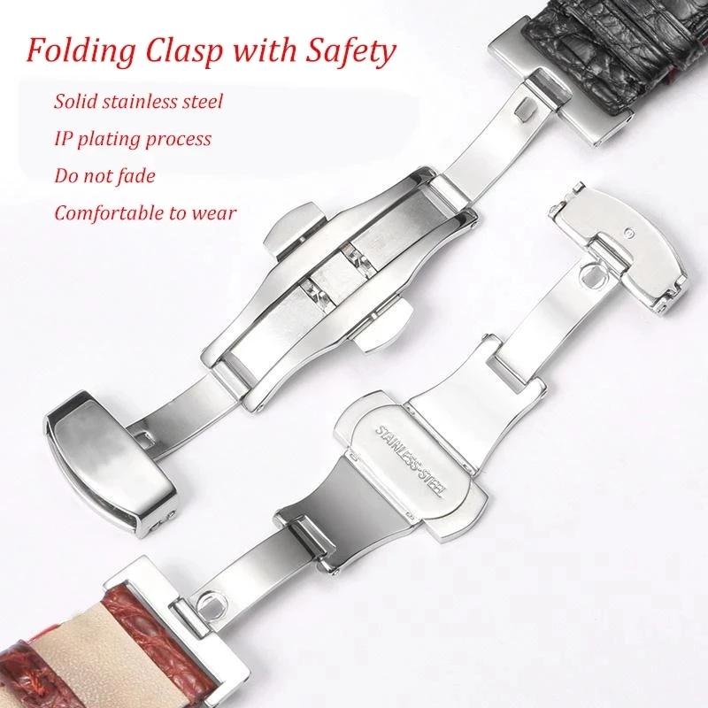 Free Shipping Real  Cow Leather   Quick Release   Watch  20mm  22mm  Crocodile  Strap  Croc Leather   Genuine Strap