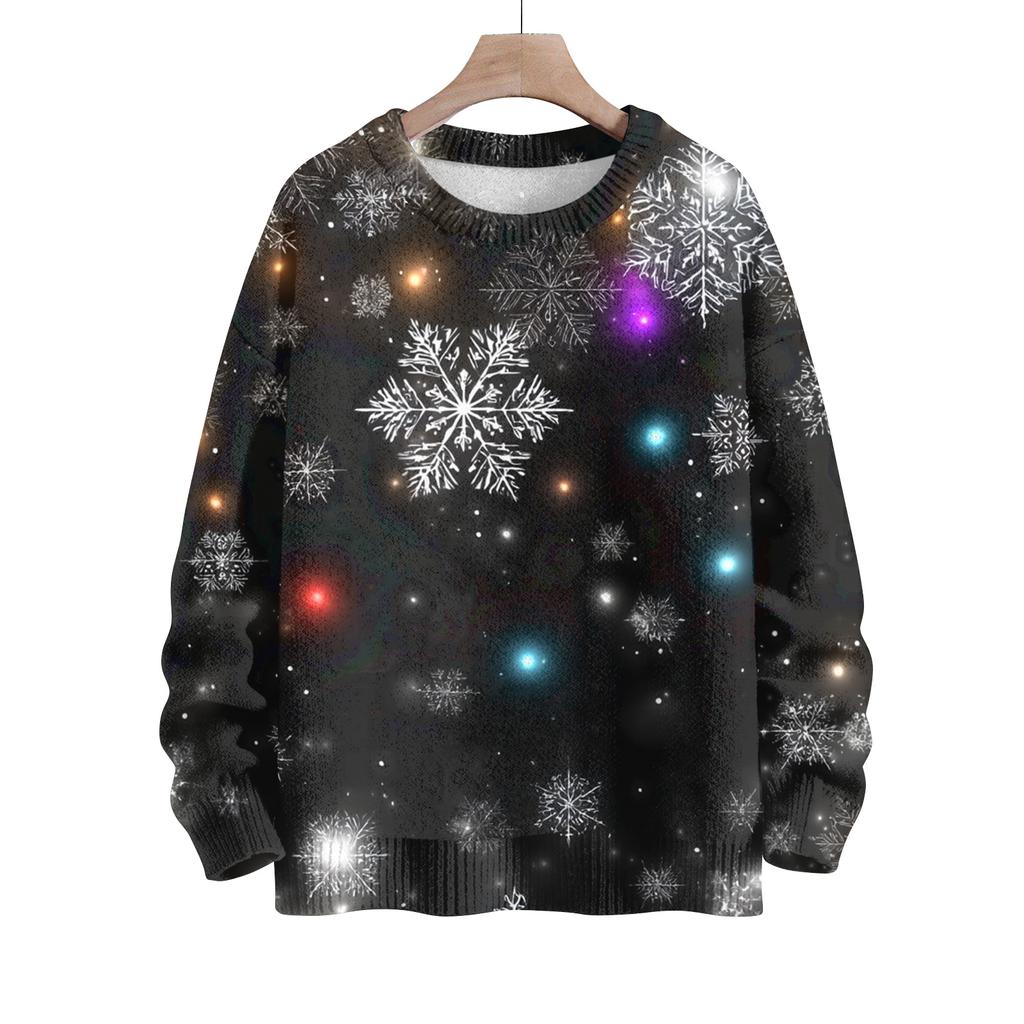 Vánoční mikiny pro ženy Pletený svetr Roztomilá košile Podzimní svetry s výstřihem