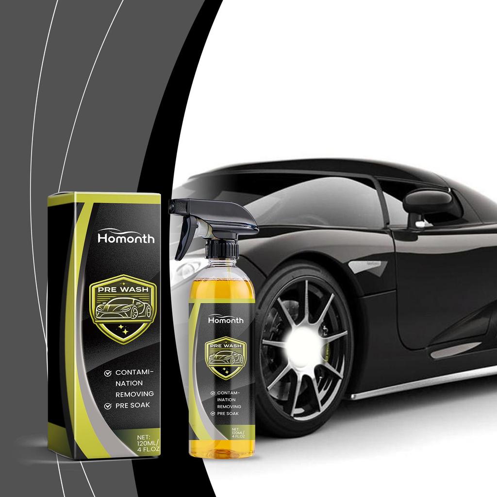 Homonth Car Cleaner No-Rinse Car Wash Liquid, Gentle Stain Removal, Cleaning, Protection, Shine, Daily Maintenance, Suitable for Cars, 120ml