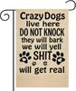 Do Not Knock Dogs Will Bark Garden Ag 12x18 Inch Double Sided Dog Warning Yard Ag for Front Door Porch Fence Outdoor Dec