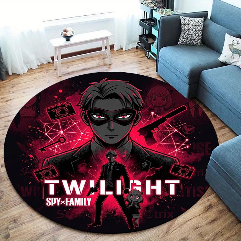Spy Family Round Area Rug Carpet Rug For Living Room Bedroom Sofa Playroom Decor Nonslip Floor Mat