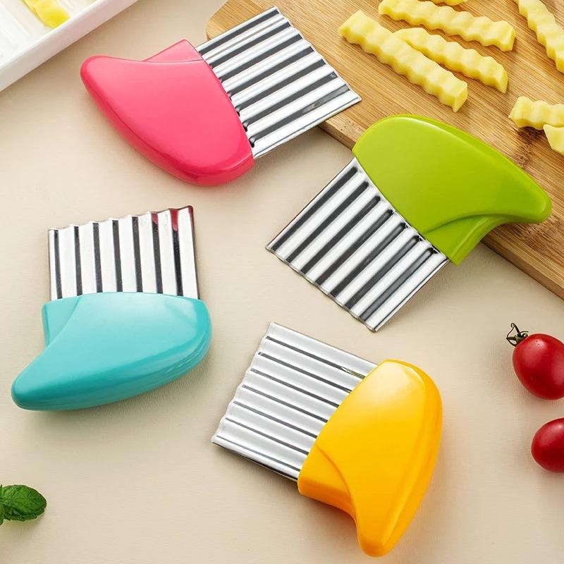 Potato Cutter Slicer Stainless Steel Vegetable Cutter Chopper Crinkle French Fry Potato Chips Cutter Knife Kitchen Tools Gadgets