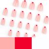 Valentinstag Press-on-Nägel Kurz Mandel Falsche Nägel Weiße French Tips Mit Herz-Designs Nagelzubehör Für Frauen
