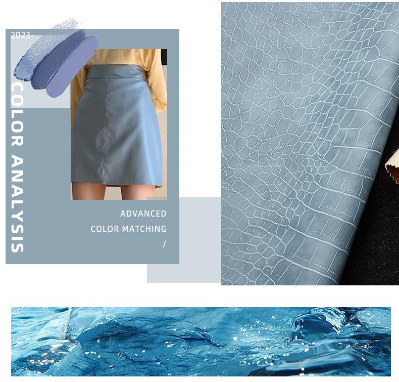 Crocodile Pattern PU Leather Fabric for High-End Clothing