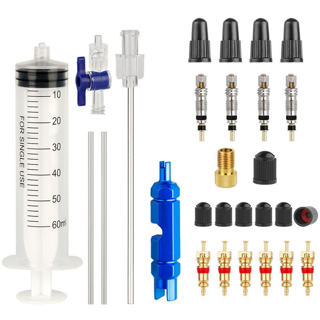 Road Bike Tire Repair Kits Mountain Bike Tubeless Tyre Sealant Syringe 60ml Bicycle Tire Fluid Injection Tool Enduring