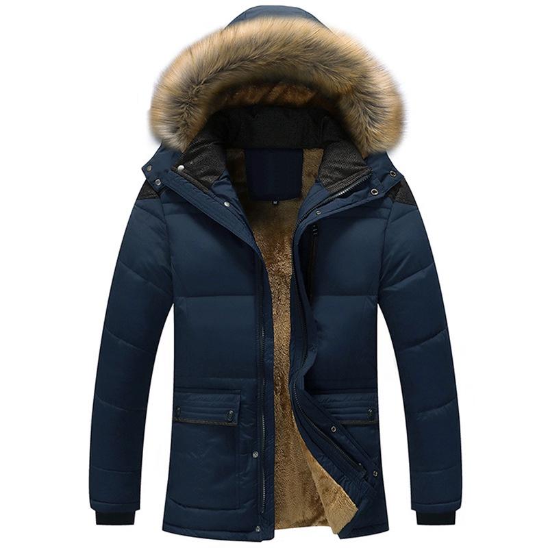 Men's Military Coat Thicken Warm Outwear Parka Hooded Jacket Outdoor Winter Fashion