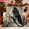 Blanket 1pc Raven Perched On Branch 2D-Printed Flannel Throw Blanket - Soft And Cozy Suitable for Sofa Use Travel Office Or Campin