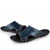 Fashion Big Size Men Slippers Summer Fashion Genuine Leather Casual Slides Street Fashion Beach Shoes Black Cow Leather Sandals