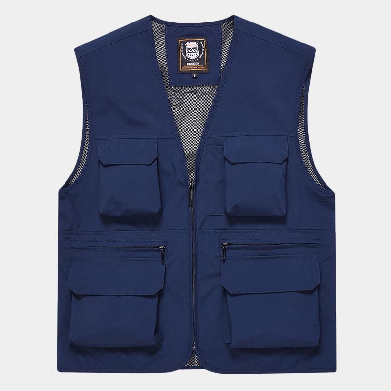 New Outdoor Multi-pocket Quick-drying Fishing Vest for Men Thin Mountaineering Photographer Waterproof Horse Clip Vest Sleeveless