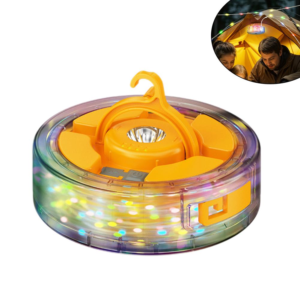 Rechargeable LED Reel String Lights Camping Lights Outdoor Camping Lamp LED Night Light For Garden Tent Room Decor