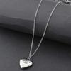6xLove Heart Shape Crystal Necklace Necklace Jewelry Silver