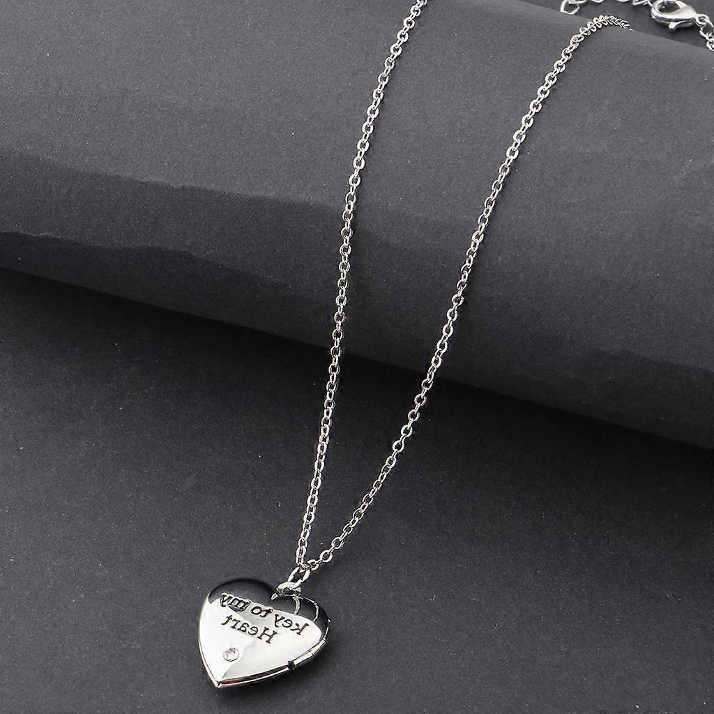 6xLove Heart Shape Crystal Necklace Necklace Jewelry Silver