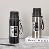 Bouteille d'eau de sport isotherme en acier inoxydable 304 de grande capacité avec cordon - Tasse cadeau portable pour l'extérieur